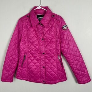 Pajar Canada Pink Quilted Coat Womens Sz Large Winter Jacket P2J0093S14 Full Zip